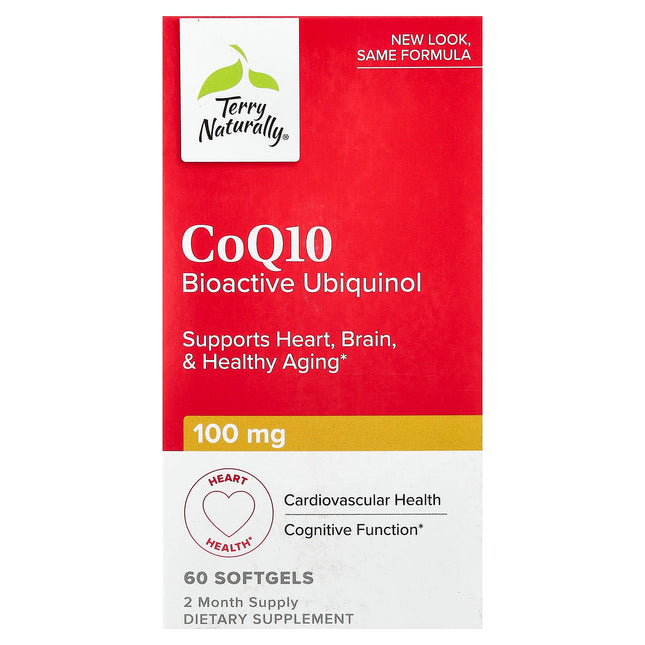 Front of the Terry Naturally CoQ10 Bioactive Ubiquinol 100 mg box, 60 softgels