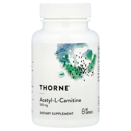 Thorne Acetyl L-Carnitine, 500 mg 60 Capsules - front of pack
