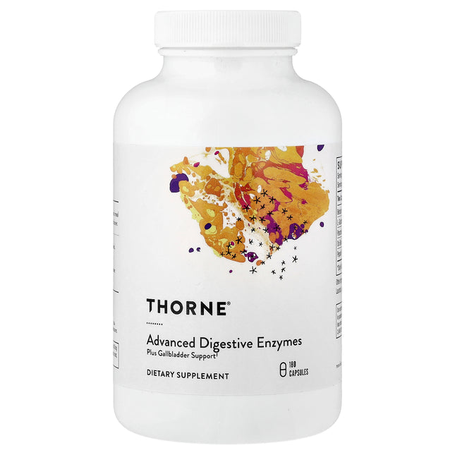 Thorne Advanced Digestive Enzymes 180 capsules bottle, front of pack