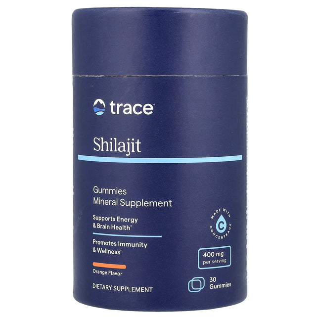 Trace Shilajit Gummies Orange 30 Gummies - front of jar