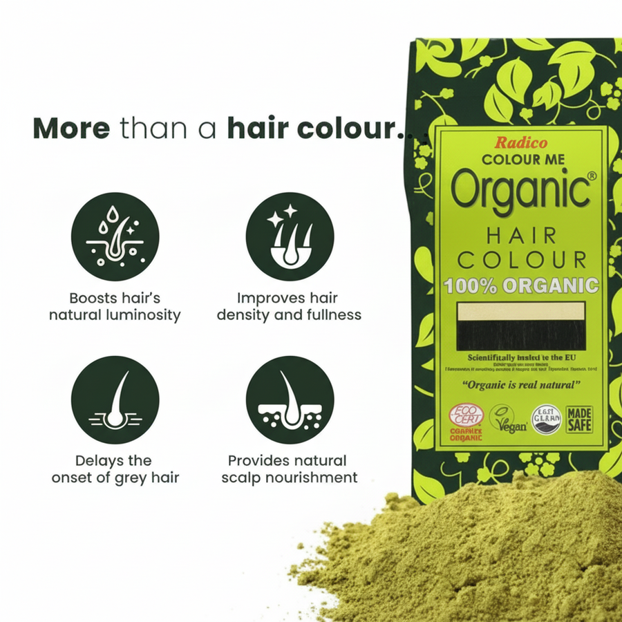 Radico hair colour organic light brown powder 100g