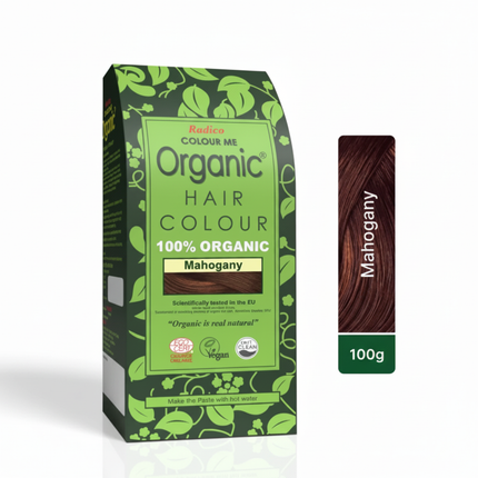 Radico organic hair colour powder in mahogany shade