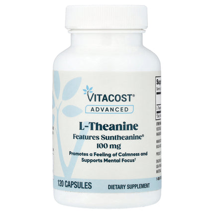 Vitacost Advanced L-Theanine Features Suntheanine, 100 mg, 120 Capsules - product front