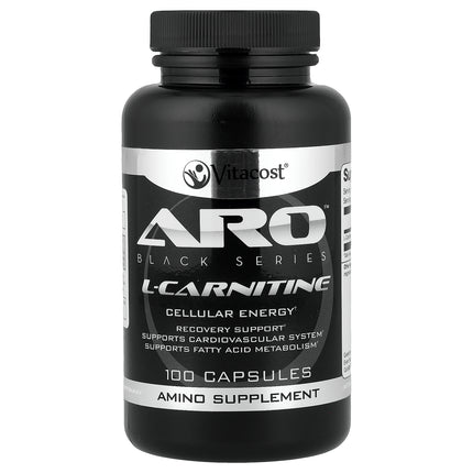 Vitacost ARO™ Black Series L-Carnitine, 500 mg per Capsule 100 Capsules - front of pack