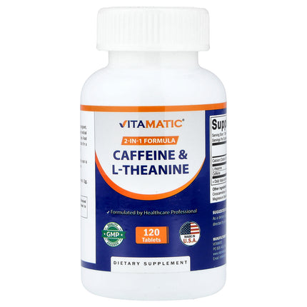 Vitamatic Caffeine & L-Theanine, 120 Tablets - product front