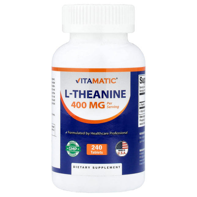 Vitamatic L-Theanine, 240 Tablets (200 mg per Tablet) - product front