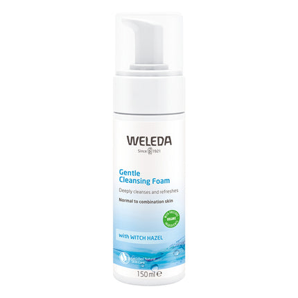 Weleda Gentle Cleansing Foam Witch Hazel 150ml pump bottle, for normal to combination skin