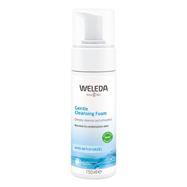 Weleda Gentle Cleansing Foam Witch Hazel 150ml pump bottle, for normal to combination skin