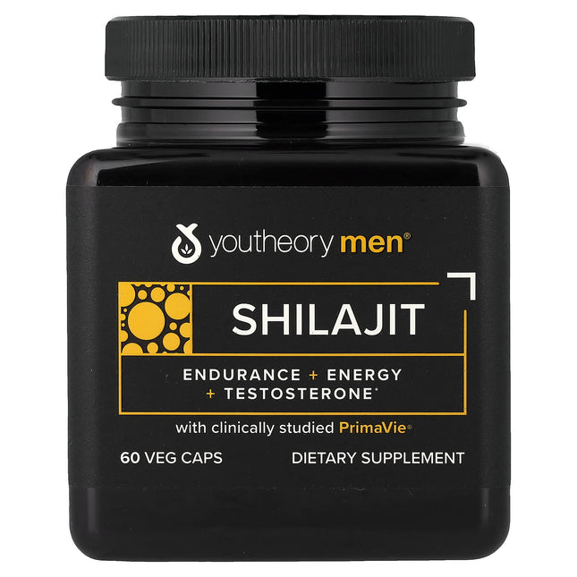 Youtheory Men Shilajit 60 Veg Caps 250 mg - front of bottle