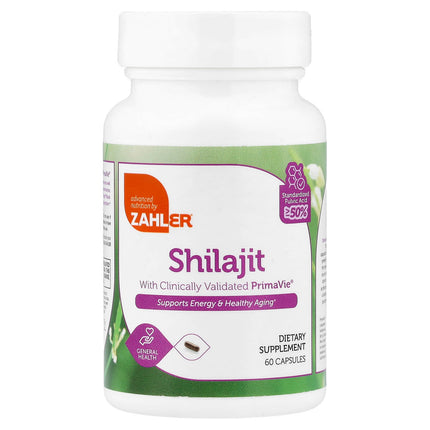 Zahler Shilajit 60 Capsules - front of bottle