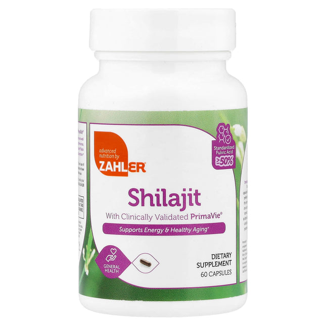 Zahler Shilajit 60 Capsules - front of bottle