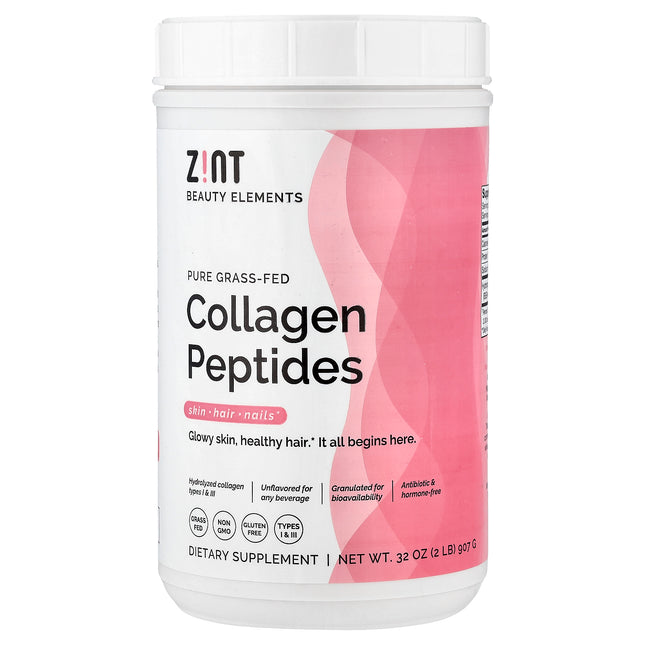 Zint Pure Grass-Fed Collagen Peptides, Unflavoured (Tub) - Front of pack