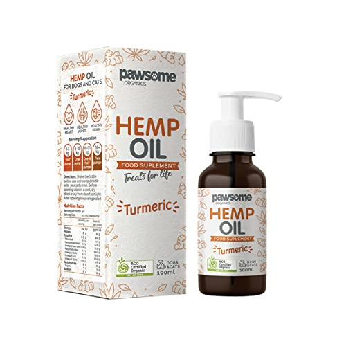 Pawsome Organics Hemp and Turmeric Oil for Cats and Dogs 100 ml, 100 ml