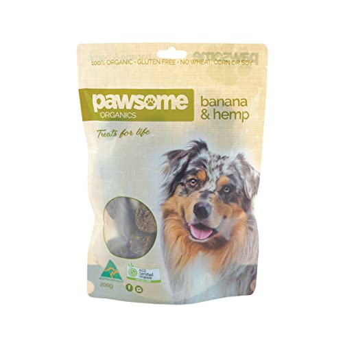 Pawsome Organics Banana and Hemp Dog Treats 250 g