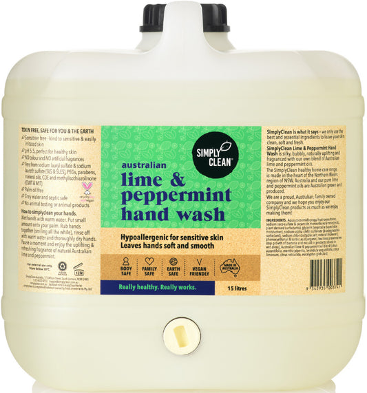 Simply Clean Lime & Peppermint Hand Wash 15L