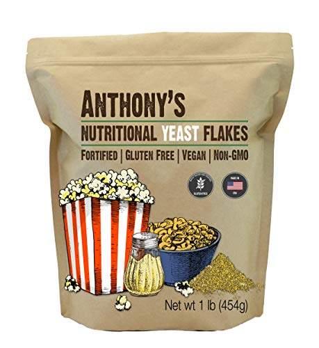 Anthony's Premium Nutritional Yeast Flakes, 1Lb, Fortified, Gluten Free, Non Gmo, Vegan - wallaby wellness