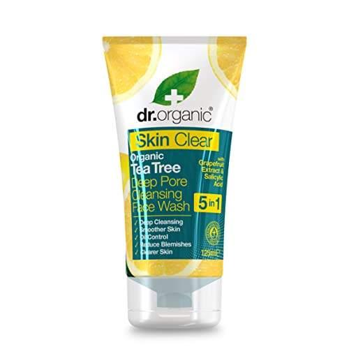 DR ORGANIC Deep Pore Cleansing Face Wash Skin Clear - Organic Tea Tree, 125 Milliliter - wallaby wellness