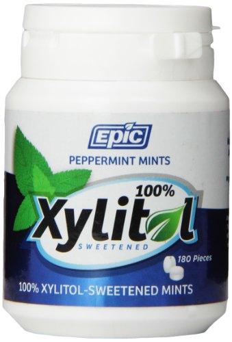 Epic Dental 100% Xylitol Sweetened Breath Mints, Peppermint, 180 Count - wallaby wellness