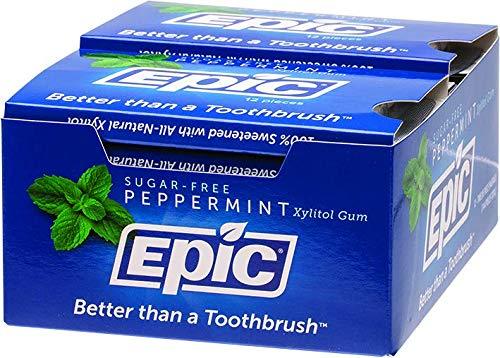 Epic Peppermint Xylitol Chewing Gum 12 Pack, 0.33 count, Pack of 12 - wallaby wellness