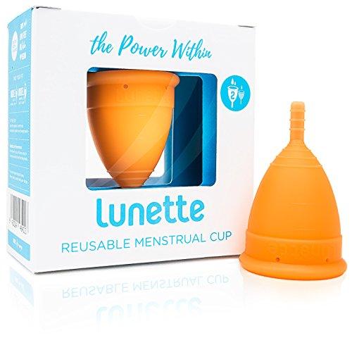 Lunette Menstrual Cup - Orange - Reusable Model 2 Menstrual Cup for Heavy Flow - wallaby wellness