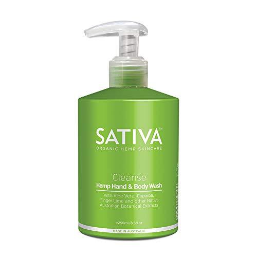 Sativa Cleanse Organic Hemp Hand & Body Wash, Green, Lemongrass, 250 ml - wallaby wellness