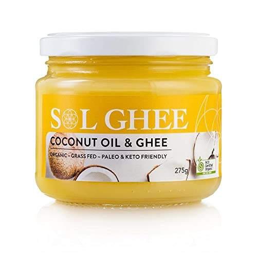 Sol Organics Certified Organic Ghee & Coconut Oil Glass Jar 275 g - wallaby wellness